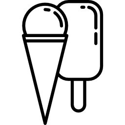 cornet et bâton de crème glacée Icône