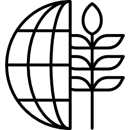 globe et plante Icône