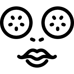 rodajas de pepino en la cara icono