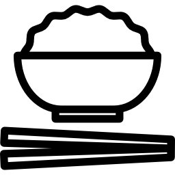 miska z ryżem i pałeczkami ikona