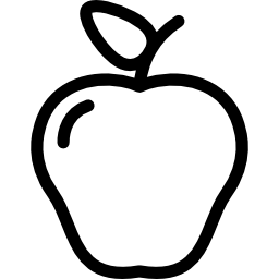 maçã com folha Ícone