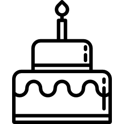 キャンドル付きのバースデーケーキ icon