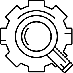 Gear with Magnifying Glass icon
