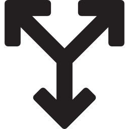 triángulo dividido icono