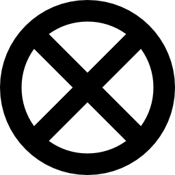 kruis binnen cirkel icoon