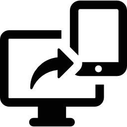 computermonitor aangesloten op tablet icoon