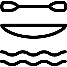 Каноэ с веслом иконка