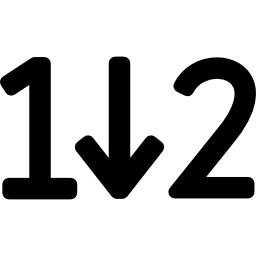 nummern aufsteigend sortieren icon