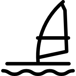 windsurfplank op water icoon