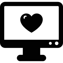 monitor de computador com coração Ícone