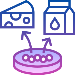 productos lácteos cultivados en laboratorio icono