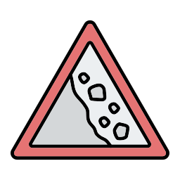 Falling rocks icon