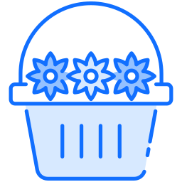 Flower basket icon