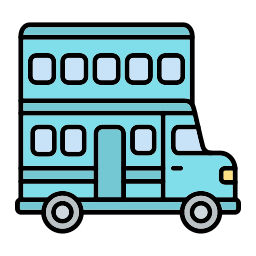 autobus a due piani icona