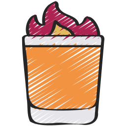 cocktail di fuoco icona