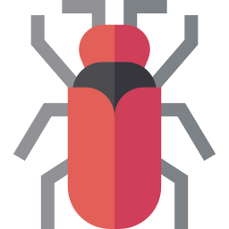 Fire colored beetle icon