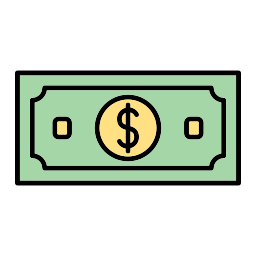 banconota da un dollaro icona