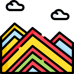montaña del arco iris icono
