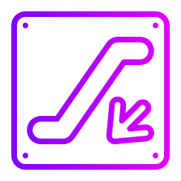 Escalator sign icon