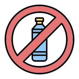 pas de bouteilles en plastique Icône