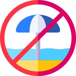 nessuna spiaggia icona