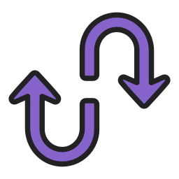 frecce curve icona