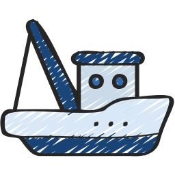 Рыболовная лодка иконка