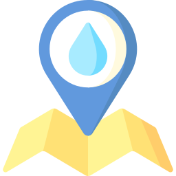 Rainfall geographic distribution icon