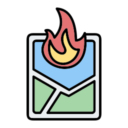 ubicación del fuego icono