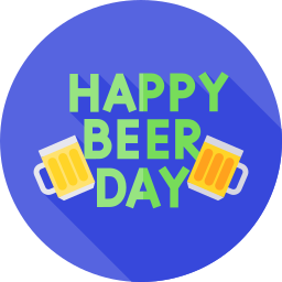 Happy beer day icon