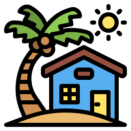 casa en la playa icono