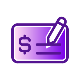 Bank check icon