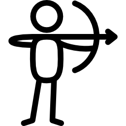 arquero con arco icono