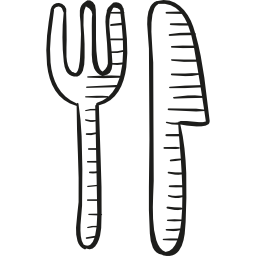 tenedor grande y cuchillo icono