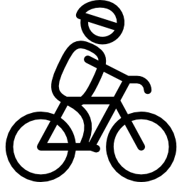 rowerzysta z kaskiem ikona