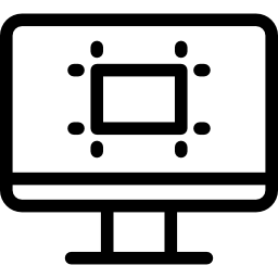 vista posterior del monitor de computadora icono