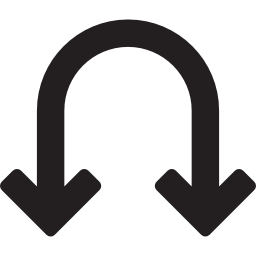flecha de doble curva icono