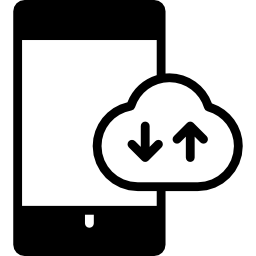 Smartphone Downloading From Cloud icon