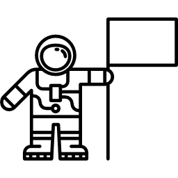 astronauta e bandiera icona