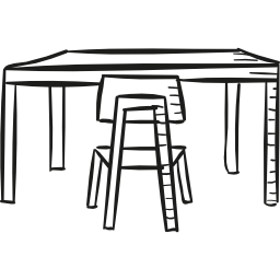 mesa com cadeira Ícone