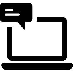 mensaje en la computadora portátil icono