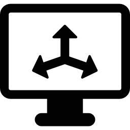 pantalla con triple flecha icono