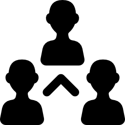 tre utenti e freccia icona