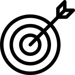 bullseye con la freccia icona