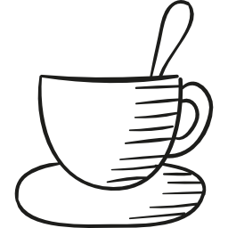 taza de café con cuchara icono