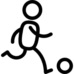 jugador de fútbol con pelota icono