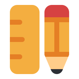 Pencil and ruler icon