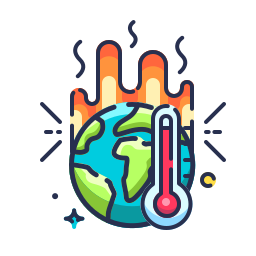 il riscaldamento globale icona