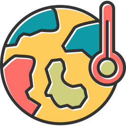 il riscaldamento globale icona