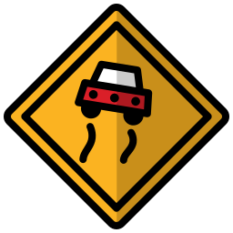 Slippery road icon